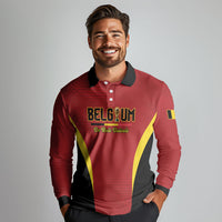 Custom Belgium 2026 World Football Long Sleeve Polo Shirt De Rode Duivels Go Champions