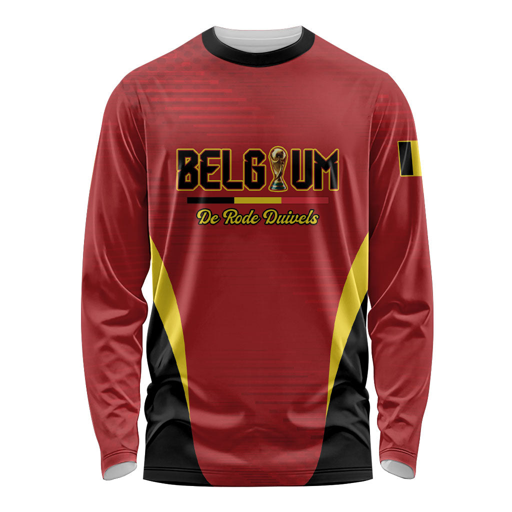 Custom Belgium 2026 World Football Long Sleeve Shirt De Rode Duivels Go Champions