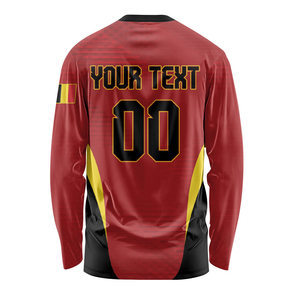 Custom Belgium 2026 World Football Long Sleeve Shirt De Rode Duivels Go Champions