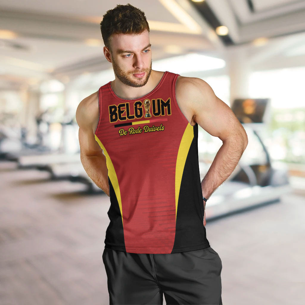 Custom Belgium 2026 World Football Men Tank Top De Rode Duivels Go Champions