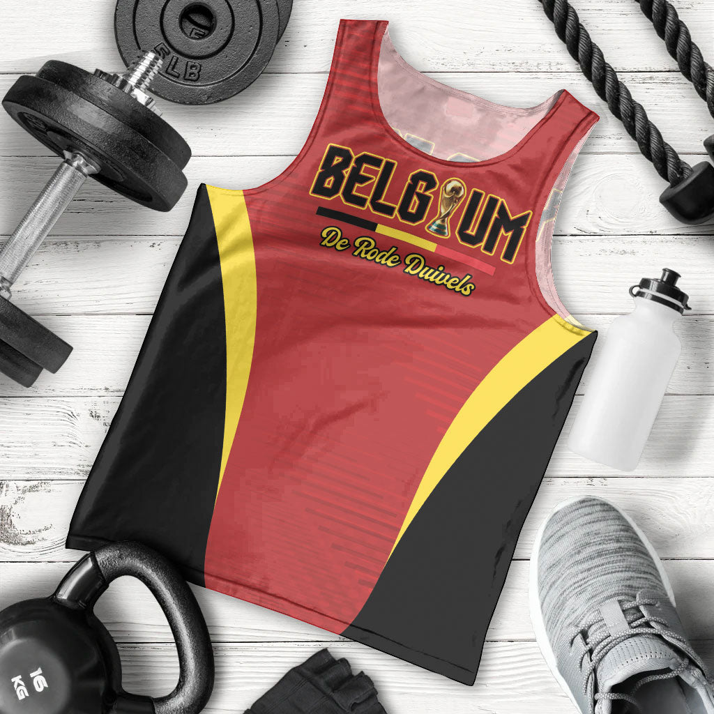 Custom Belgium 2026 World Football Men Tank Top De Rode Duivels Go Champions