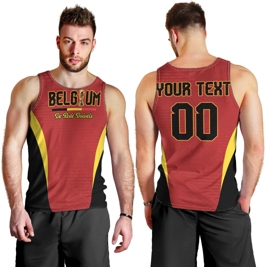 Custom Belgium 2026 World Football Men Tank Top De Rode Duivels Go Champions