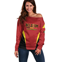 Custom Belgium 2026 World Football Off Shoulder Sweater De Rode Duivels Go Champions