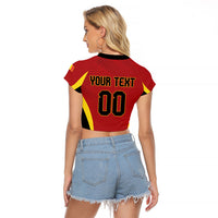 Custom Belgium 2026 World Football Raglan Cropped T Shirt De Rode Duivels Go Champions