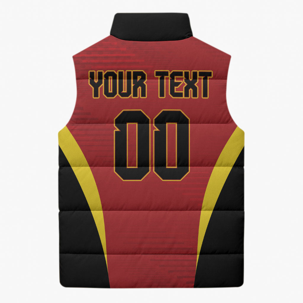 Custom Belgium 2026 World Football Sleeveless Puffer Jacket De Rode Duivels Go Champions