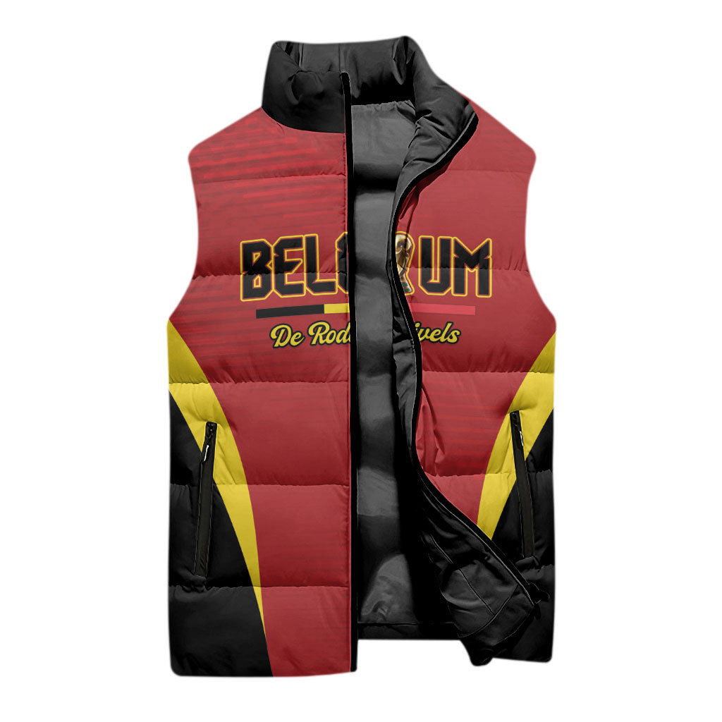 Custom Belgium 2026 World Football Sleeveless Puffer Jacket De Rode Duivels Go Champions