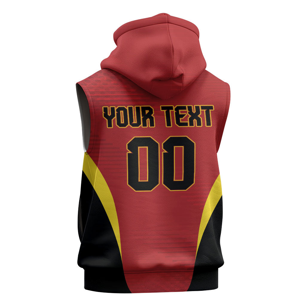 Custom Belgium 2026 World Football Sleeveless Zip Hoodie De Rode Duivels Go Champions
