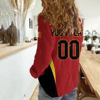 Custom Belgium 2026 World Football Women Casual Shirt De Rode Duivels Go Champions