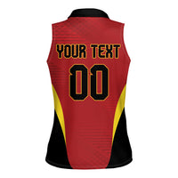 Custom Belgium 2026 World Football Women Sleeveless Polo Shirt De Rode Duivels Go Champions