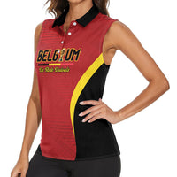 Custom Belgium 2026 World Football Women Sleeveless Polo Shirt De Rode Duivels Go Champions