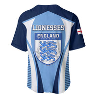 England Football Baseball Jersey Lionesses Blue Sporty Style - Wonder Print Shop