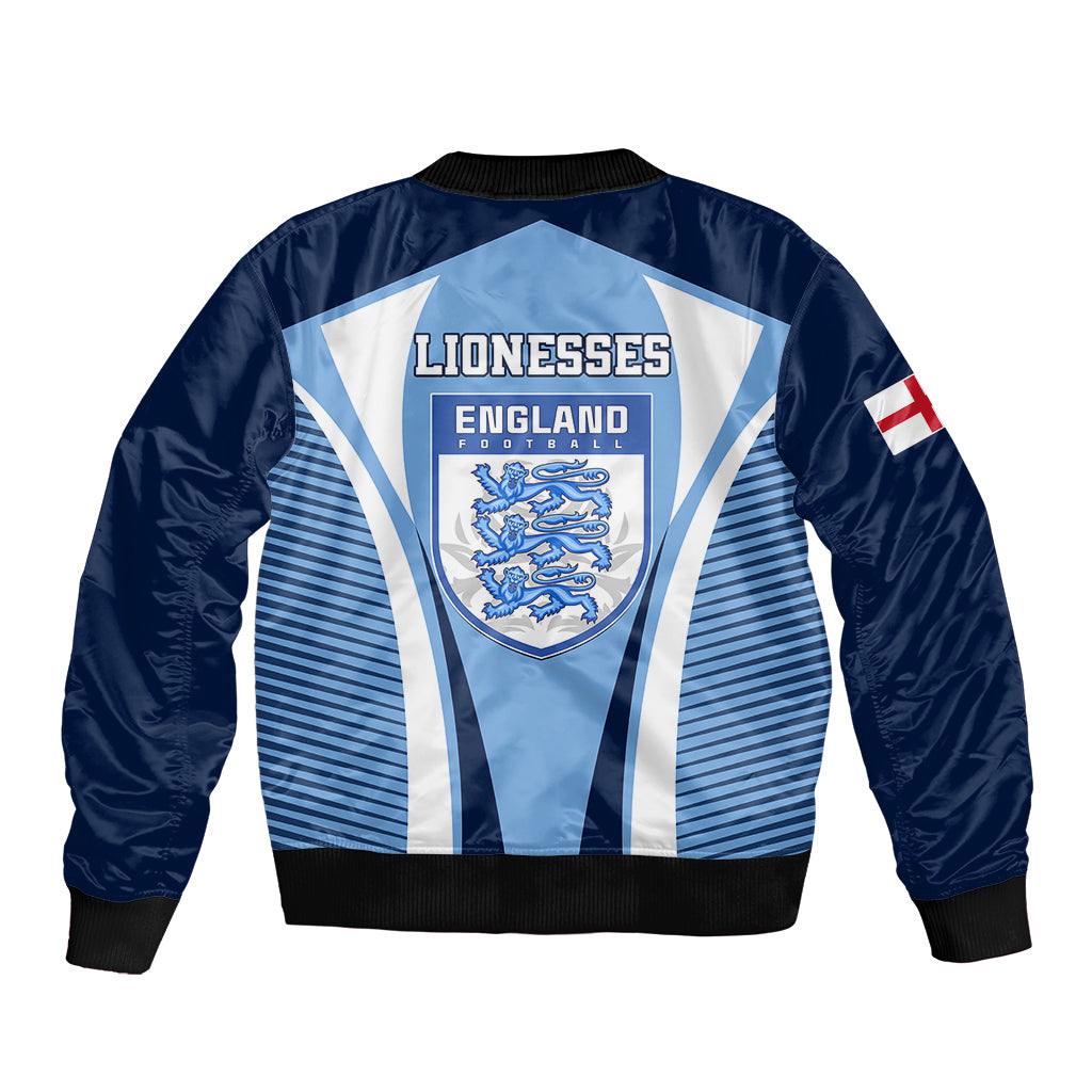 England bomber jacket with ribbed collar and hem, Lionesses text and large back crest