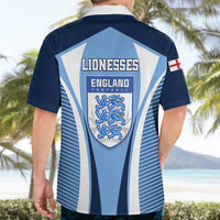 England Football Hawaiian Shirt Lionesses Blue Sporty Style - Wonder Print Shop