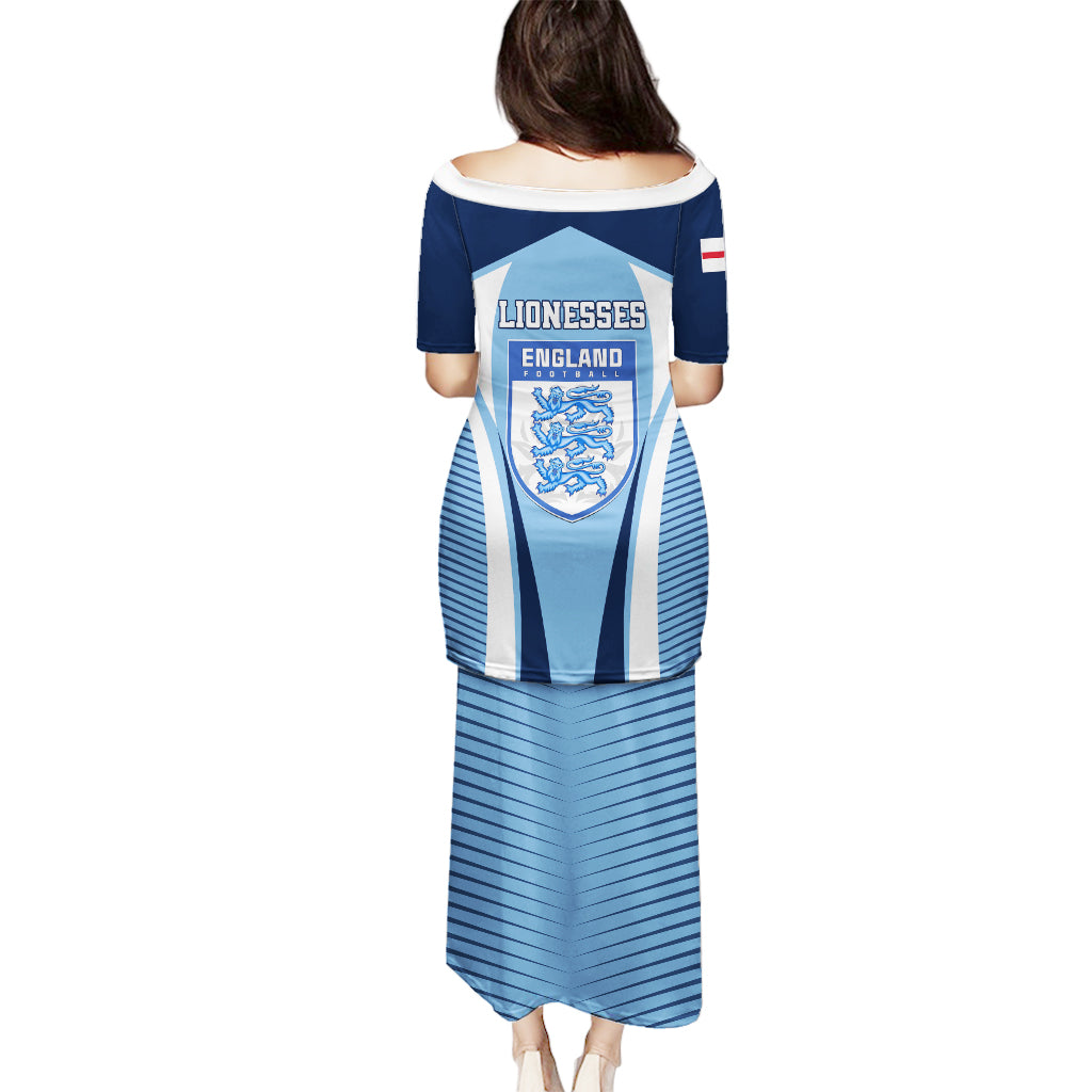 England Football Puletasi Lionesses Blue Sporty Style - Wonder Print Shop