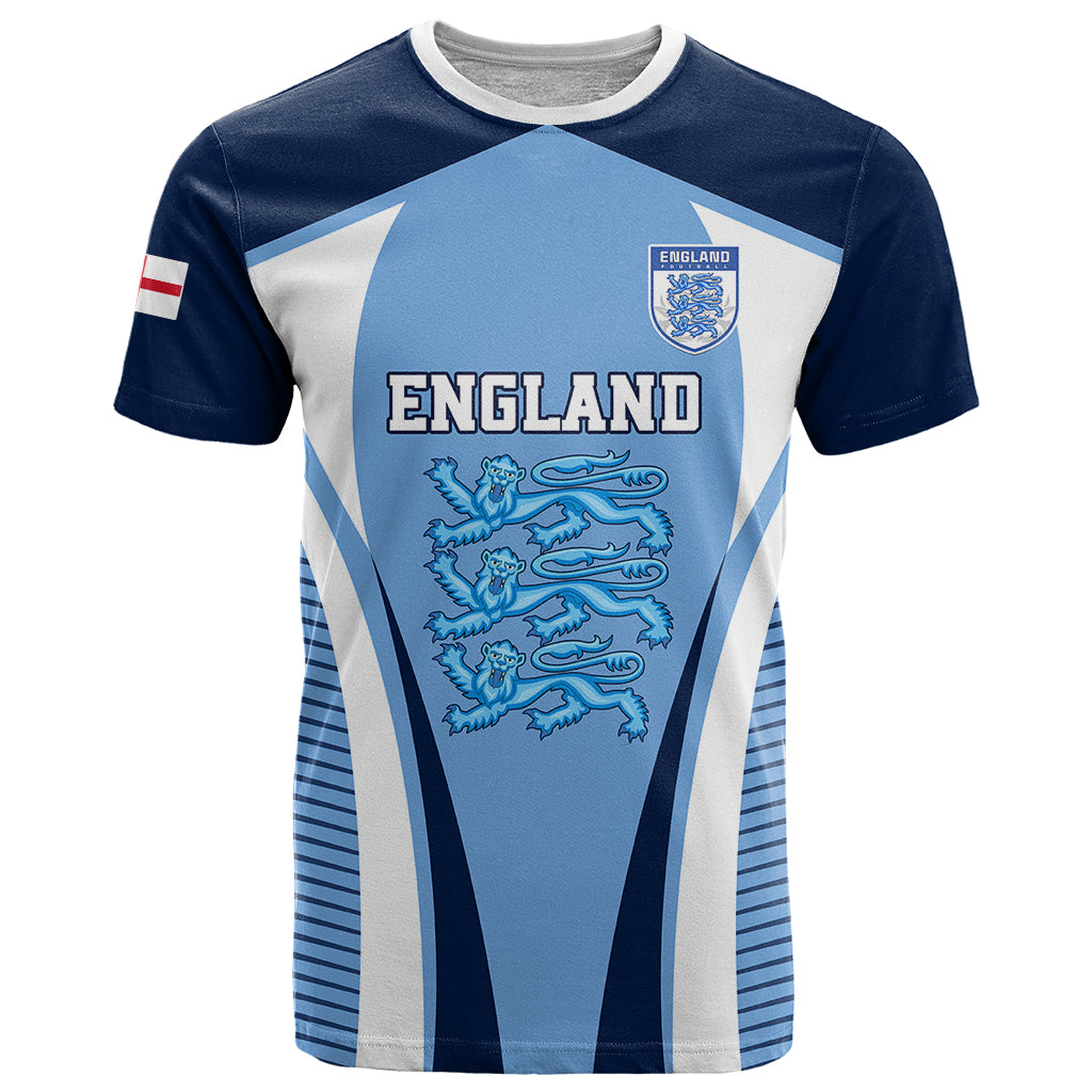 England Football T Shirt Lionesses Blue Sporty Style - Wonder Print Shop