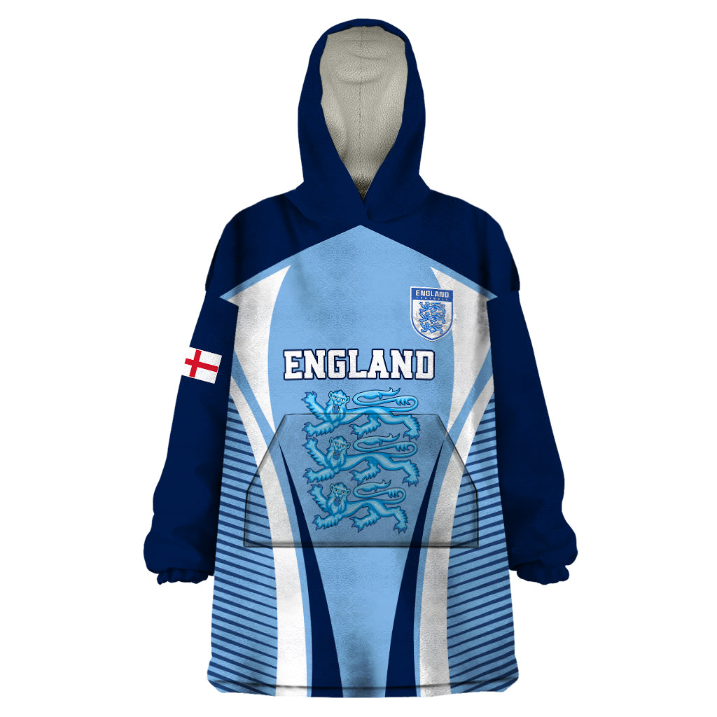 England Football Wearable Blanket Hoodie Lionesses Blue Sporty Style - Wonder Print Shop