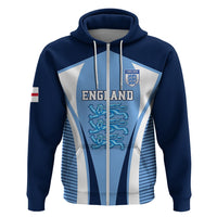 Personalised England Football Hoodie Lionesses Blue Sporty Style - Wonder Print Shop