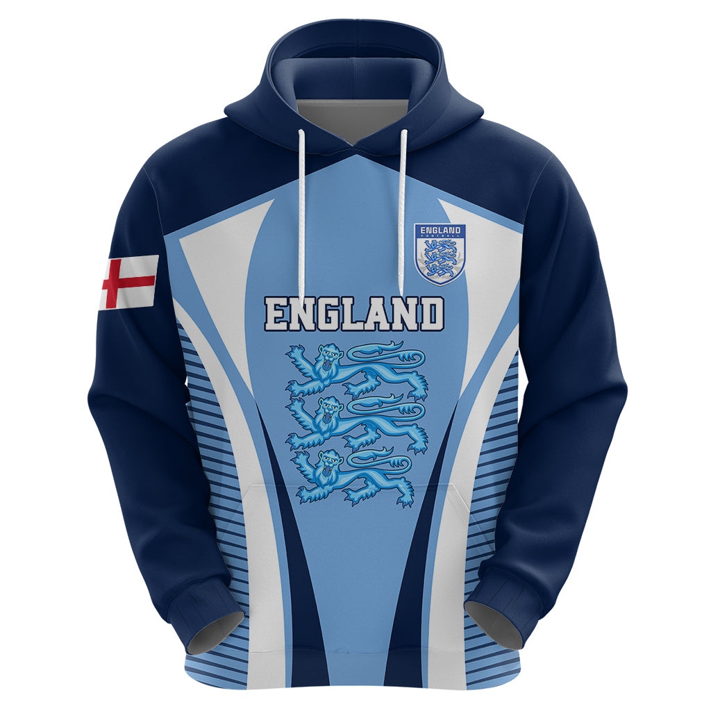 Personalised England Football Hoodie Lionesses Blue Sporty Style - Wonder Print Shop