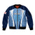 Personalised England Football Sleeve Zip Bomber Jacket Lionesses Blue Sporty Style - Wonder Print Shop