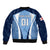Personalised England Football Sleeve Zip Bomber Jacket Lionesses Blue Sporty Style - Wonder Print Shop