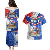 Chile Couples Matching Puletasi Dress and Hawaiian Shirt Chilean Bellflower Special Version - Wonder Print Shop