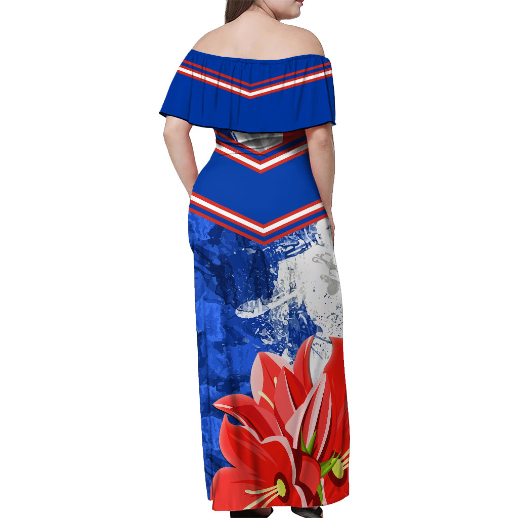 Personalised Chile Off Shoulder Maxi Dress Chilean Bellflower Special Version - Wonder Print Shop