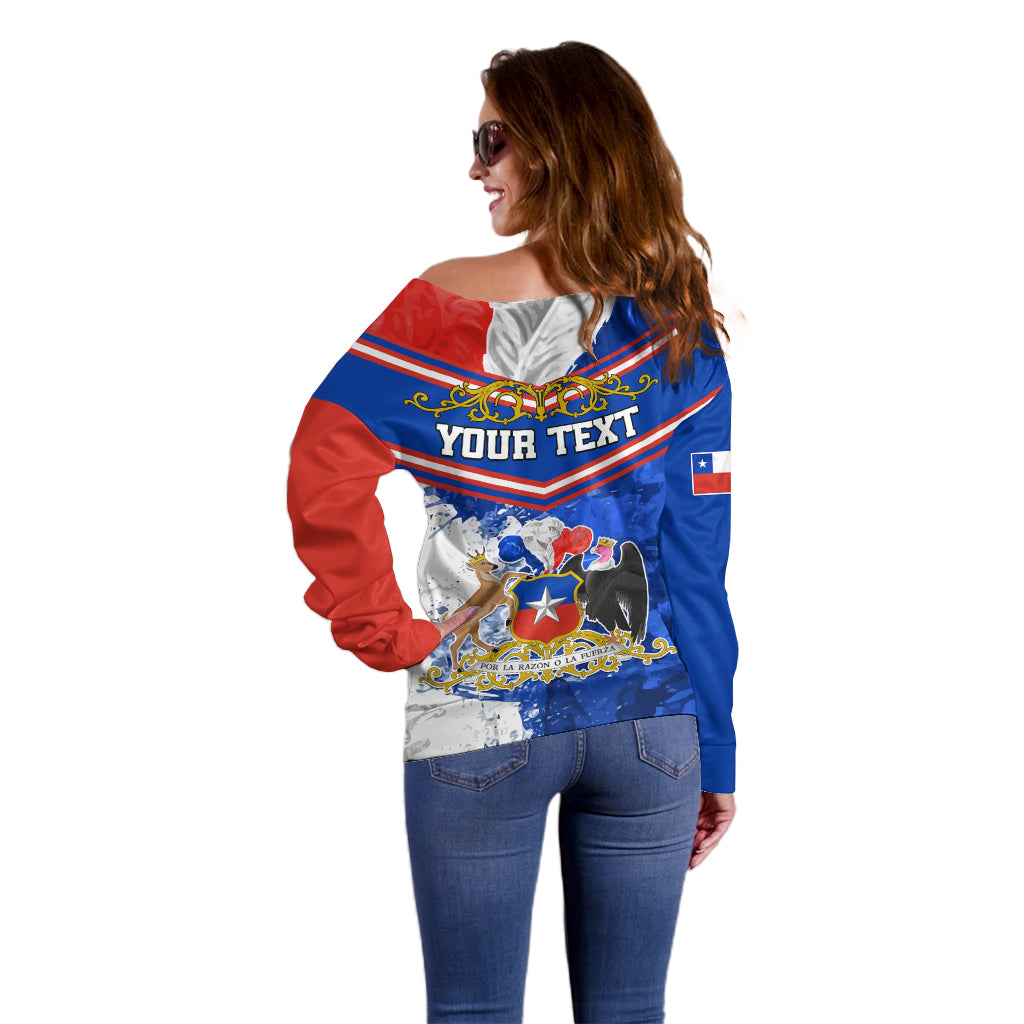 Personalised Chile Off Shoulder Sweater Chilean Bellflower Special Version - Wonder Print Shop