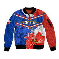 Personalised Chile Sleeve Zip Bomber Jacket Chilean Bellflower Special Version - Wonder Print Shop
