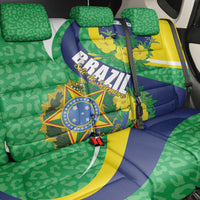 Brazil Sete de Setembro Back Car Seat Cover Flor De Ip Amarel Leopard Pattern - Wonder Print Shop