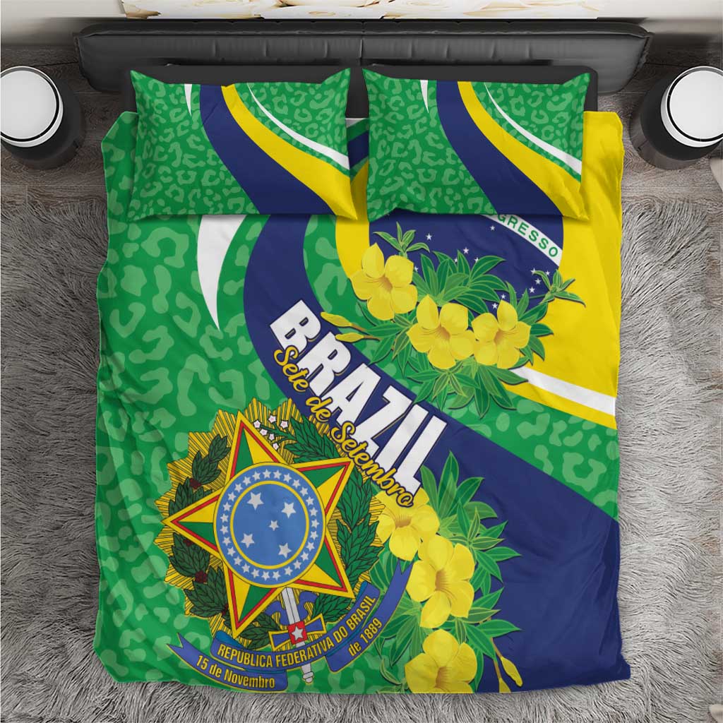 Brazil Sete de Setembro Bedding Set Flor De Ip Amarel Leopard Pattern - Wonder Print Shop