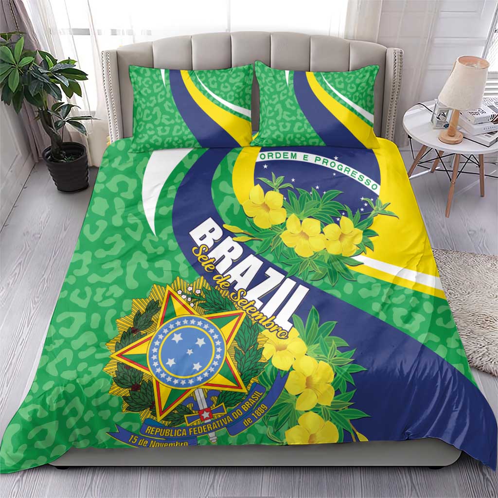 Brazil Sete de Setembro Bedding Set Flor De Ip Amarel Leopard Pattern - Wonder Print Shop