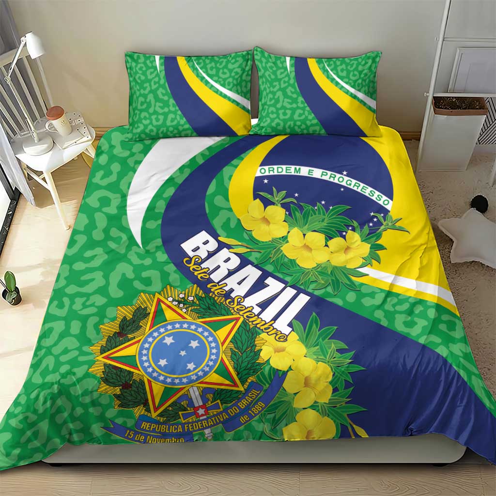 Brazil Sete de Setembro Bedding Set Flor De Ip Amarel Leopard Pattern - Wonder Print Shop
