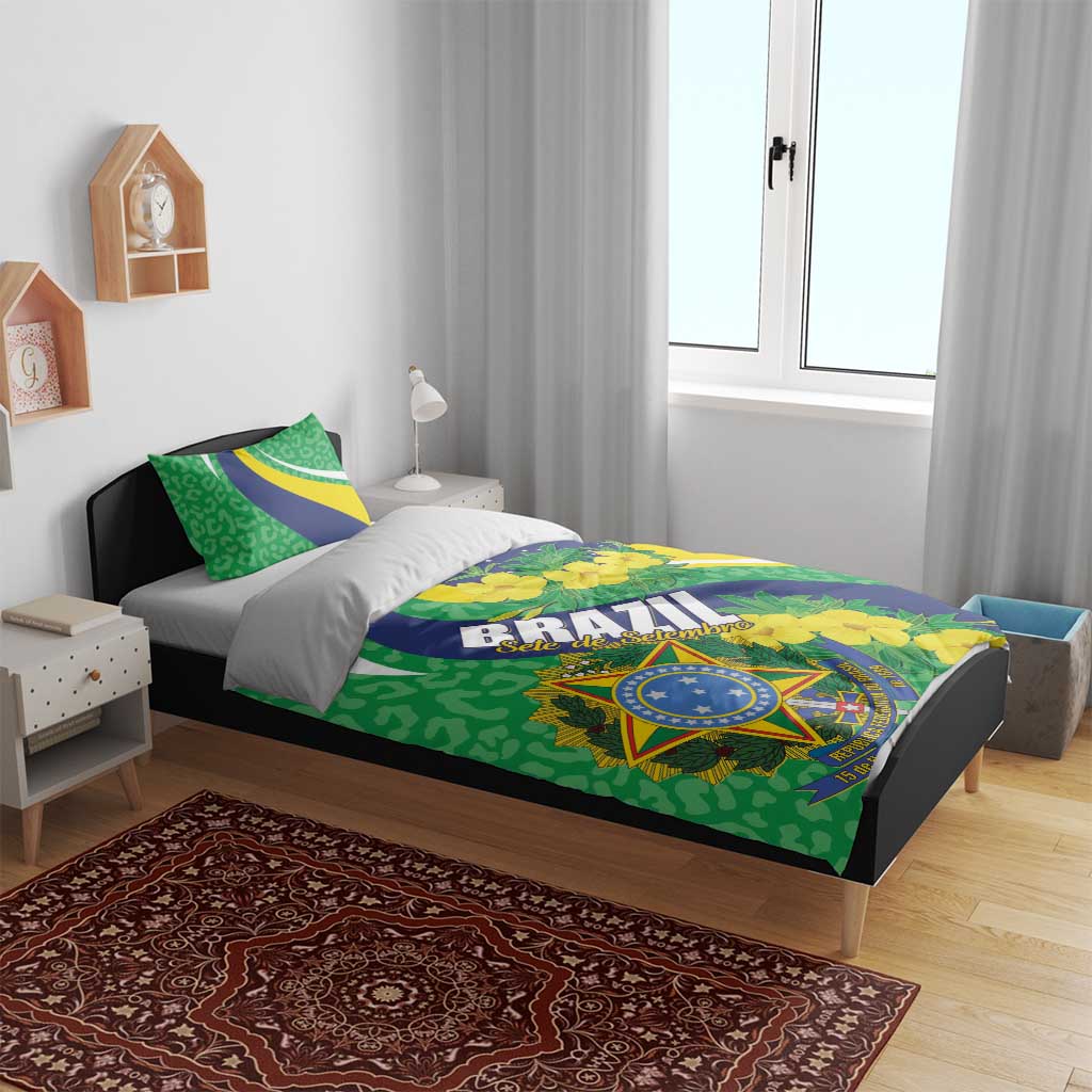 Brazil Sete de Setembro Bedding Set Flor De Ip Amarel Leopard Pattern - Wonder Print Shop