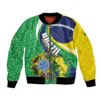 Brazil Sete de Setembro Bomber Jacket Flor De Ip Amarel Leopard Pattern - Wonder Print Shop