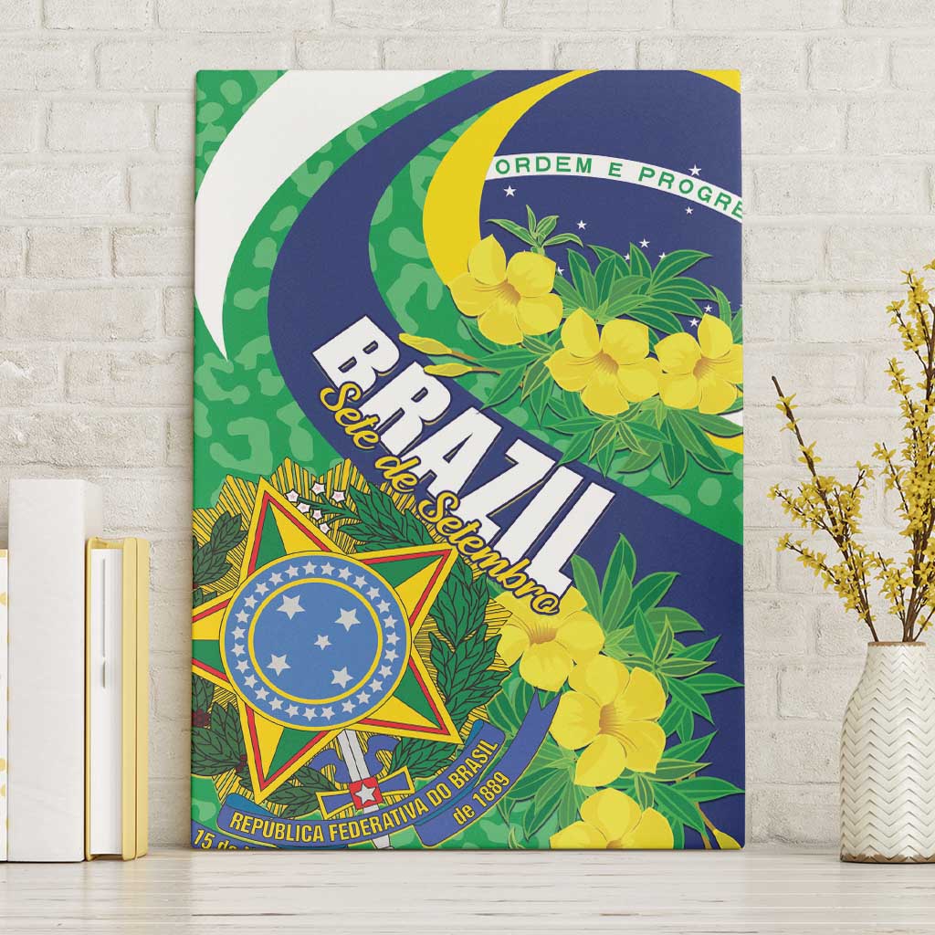 Brazil Sete de Setembro Canvas Wall Art Flor De Ip Amarel Leopard Pattern - Wonder Print Shop