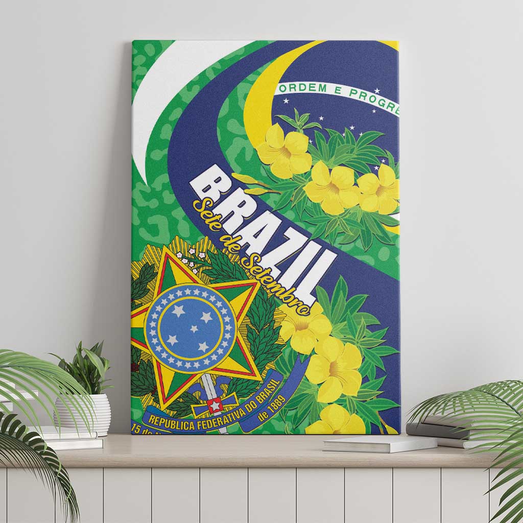 Brazil Sete de Setembro Canvas Wall Art Flor De Ip Amarel Leopard Pattern - Wonder Print Shop