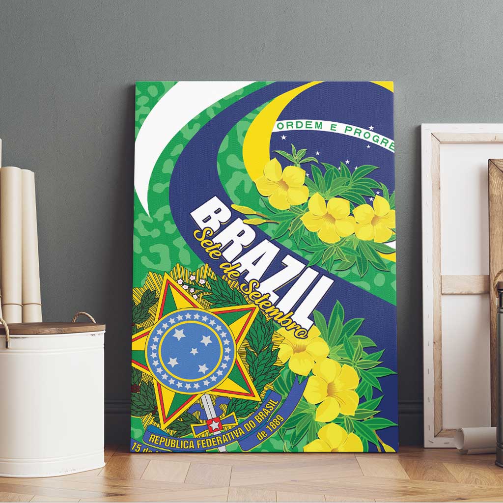 Brazil Sete de Setembro Canvas Wall Art Flor De Ip Amarel Leopard Pattern - Wonder Print Shop