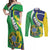 Brazil Sete de Setembro Couples Matching Off Shoulder Maxi Dress and Long Sleeve Button Shirt Flor De Ip Amarel Leopard Pattern - Wonder Print Shop