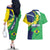 Brazil Sete de Setembro Couples Matching Off The Shoulder Long Sleeve Dress and Hawaiian Shirt Flor De Ip Amarel Leopard Pattern - Wonder Print Shop