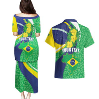 Brazil Sete de Setembro Couples Matching Puletasi and Hawaiian Shirt Flor De Ip Amarel Leopard Pattern - Wonder Print Shop