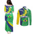 Brazil Sete de Setembro Couples Matching Puletasi and Long Sleeve Button Shirt Flor De Ip Amarel Leopard Pattern - Wonder Print Shop