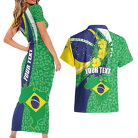Brazil Sete de Setembro Couples Matching Short Sleeve Bodycon Dress and Hawaiian Shirt Flor De Ip Amarel Leopard Pattern - Wonder Print Shop