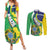 Brazil Sete de Setembro Couples Matching Summer Maxi Dress and Long Sleeve Button Shirt Flor De Ip Amarel Leopard Pattern - Wonder Print Shop
