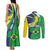 Brazil Sete de Setembro Couples Matching Tank Maxi Dress and Long Sleeve Button Shirt Flor De Ip Amarel Leopard Pattern - Wonder Print Shop