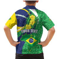 Brazil Sete de Setembro Family Matching Mermaid Dress and Hawaiian Shirt Flor De Ip Amarel Leopard Pattern - Wonder Print Shop