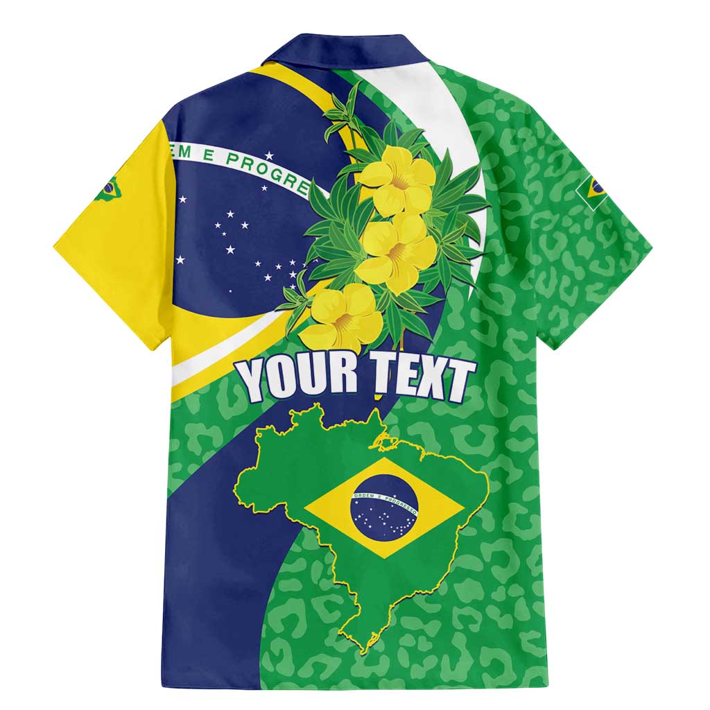 Brazil Sete de Setembro Family Matching Mermaid Dress and Hawaiian Shirt Flor De Ip Amarel Leopard Pattern - Wonder Print Shop