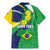 Brazil Sete de Setembro Family Matching Mermaid Dress and Hawaiian Shirt Flor De Ip Amarel Leopard Pattern - Wonder Print Shop