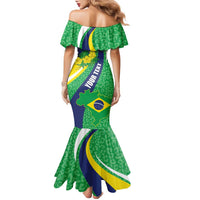 Brazil Sete de Setembro Family Matching Mermaid Dress and Hawaiian Shirt Flor De Ip Amarel Leopard Pattern - Wonder Print Shop
