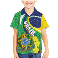 Brazil Sete de Setembro Family Matching Mermaid Dress and Hawaiian Shirt Flor De Ip Amarel Leopard Pattern - Wonder Print Shop