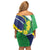 Brazil Sete de Setembro Family Matching Off Shoulder Short Dress and Hawaiian Shirt Flor De Ip Amarel Leopard Pattern - Wonder Print Shop